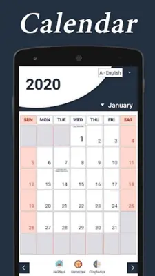 Calendar with Holidays android App screenshot 0