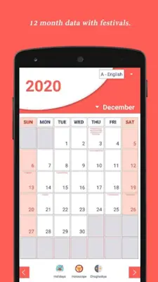 Calendar with Holidays android App screenshot 5